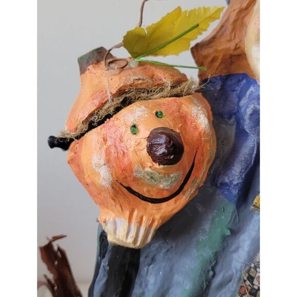 Vintage witch paper mache motion activated light up Halloween skeleton prop deco - Picture 9 of 16